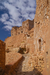 Ksar Chenini,governatorato di Tataouine, Tunisia, resti del tipico villaggio fortificato Berbero...