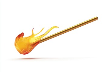 3D sleek magic wand icon, representing creativity on white.
