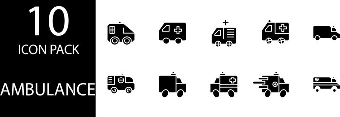 ambulance car pack icon design