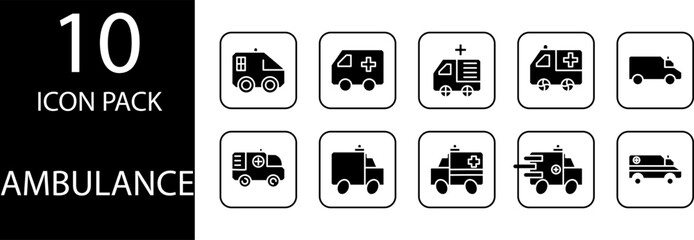 ambulance car pack icon design