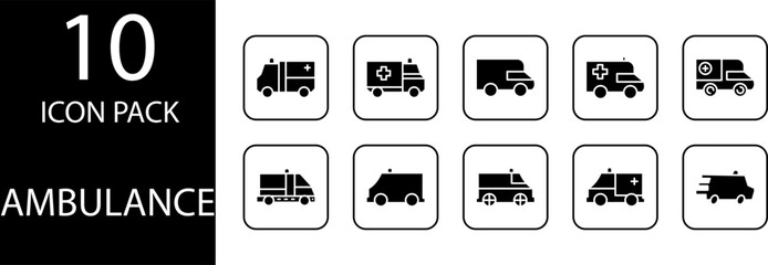 ambulance car pack icon design