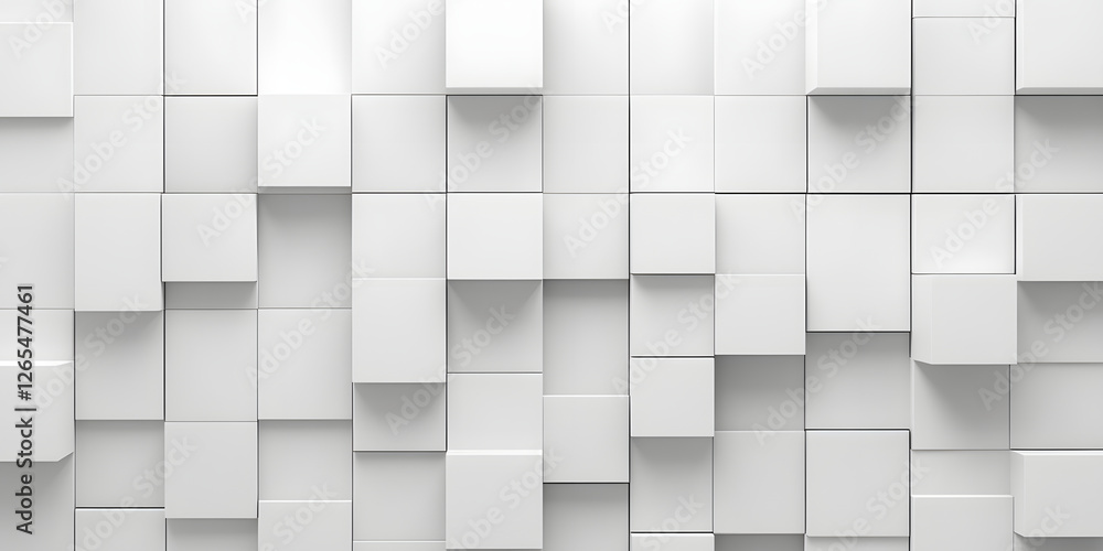 Aufkleber geometric white background from cubes. modern architecture. abstract background. many cubes