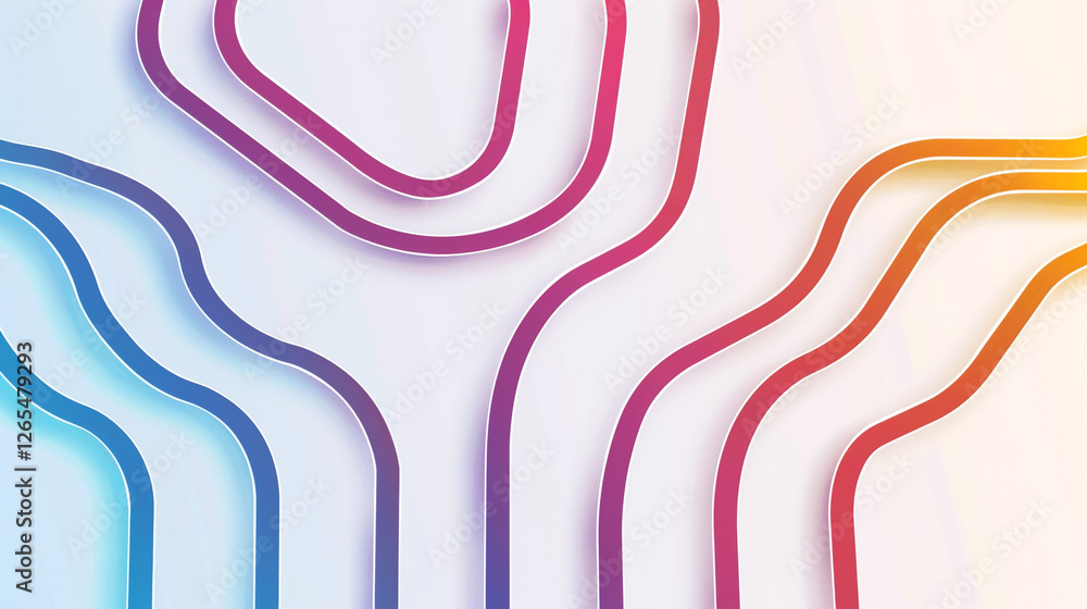 Poster a series of gradient lines flowing in different directions, representing the diverse paths people ta