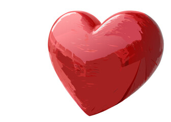 red heart on white background