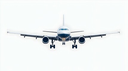 Naklejka premium White Airplane Landing Against a White Background