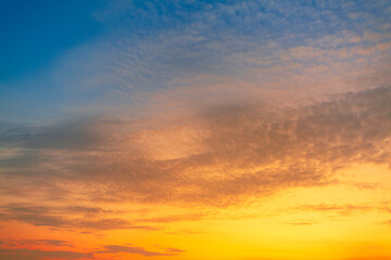 colorful clouds and sky,Dusk, Sunset Sky Clouds in the Evening with colorful Orange, Yellow, Pink and red sunlight and Dramatic storm clouds on Twilight sky, Landscape horizon