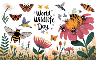 Obraz premium Wildlife Day, World Wildlife Day: Bear Silhouette & Nature Scene. World Wildlife Day, Wildlife Day, Poster, Banner, Post,