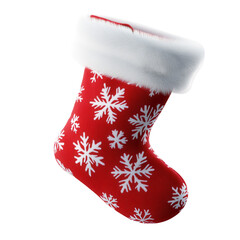 3D render of a Christmas stockings isolated transparent background