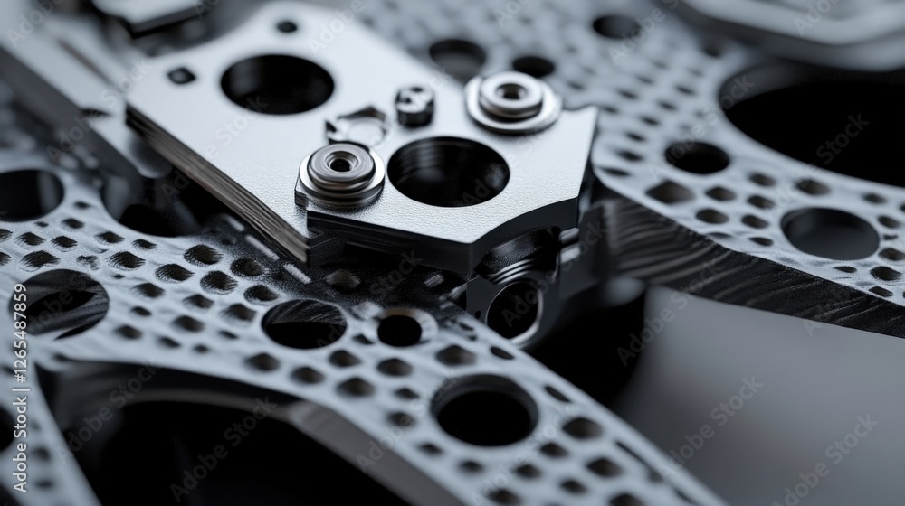 Aufkleber close up showcasing intricate metallic components, highlighting precision engineering and advanced m