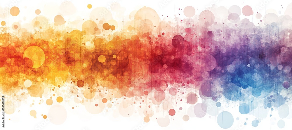 Poster vibrant watercolor splash background with a blurred bokeh effect and room for text overlay