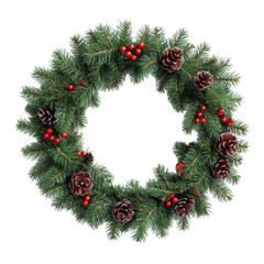 Fototapeta premium 3D render of a Christmas wreath isolated transparent background