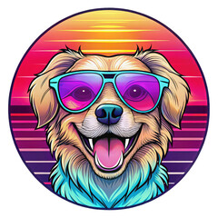 Naklejka premium dog with sunglasses
