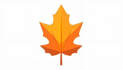 Fototapeta premium Orange maple leaf on white background