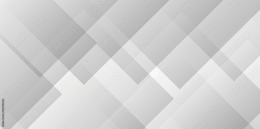 Poster modern abstract white background design with layers of textured white transparent material in triang