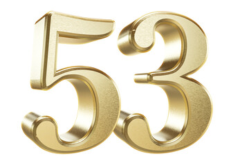 Naklejka premium 3D Golden Number 53