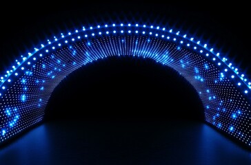 Dynamic Blue LED Archway for Event Backdrops