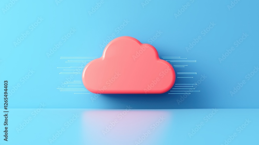 Poster backup day concept. glowing cloud icon with data transfer connections illustrating digital technolog
