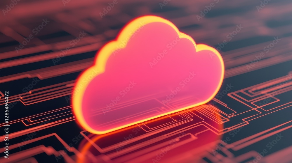 Poster backup day concept. glowing cloud icon with data transfer lines connecting technology network