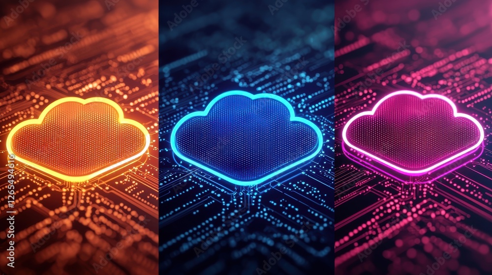 Aufkleber backup day concept. glowing cloud icon with directional arrows symbolizing digital technology and in