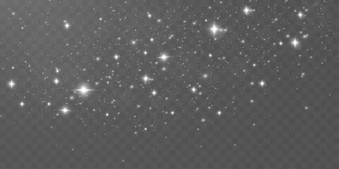 Bright glowing sparkles on a transparent background, resembling a starry or glittering effect.	
