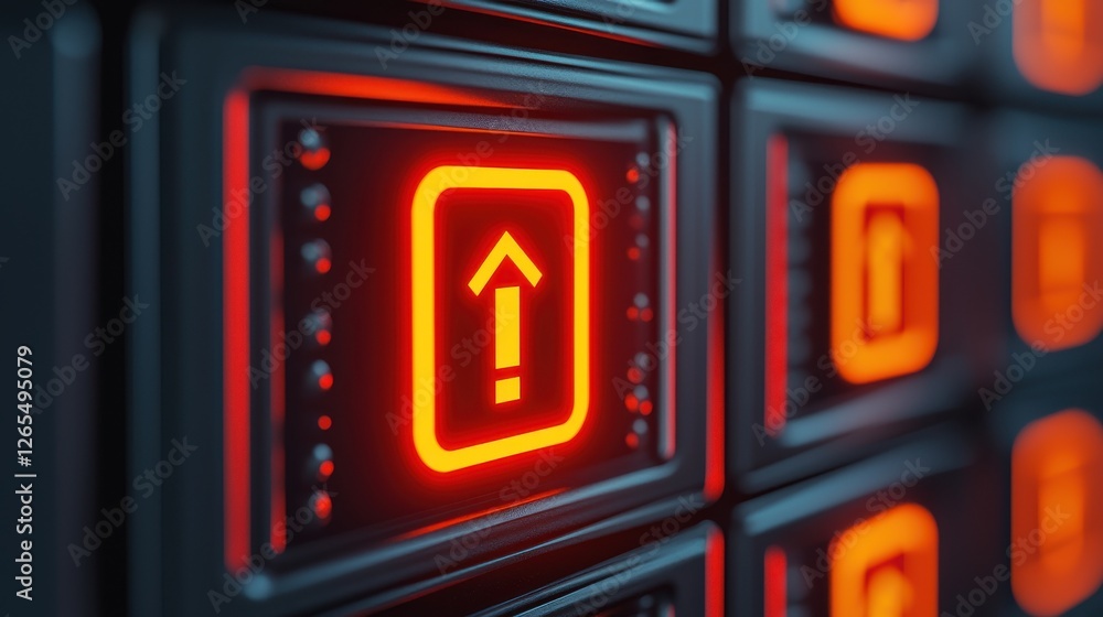 Poster backup day concept. glowing hard drive icon with progress bar visualization