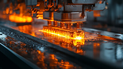 Metal components undergoing galvanization process with heat