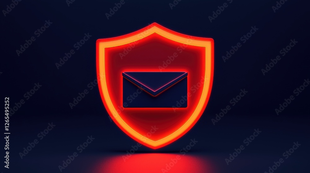Poster backup day concept. glowing minimalist shield emblem for cyber security or web interface design
