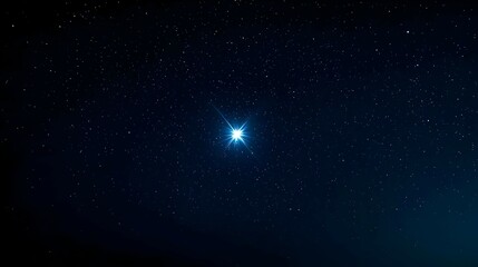 Bright Star in a Dark Blue Night Sky