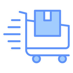 Delivery Outline Blue Color Icon
