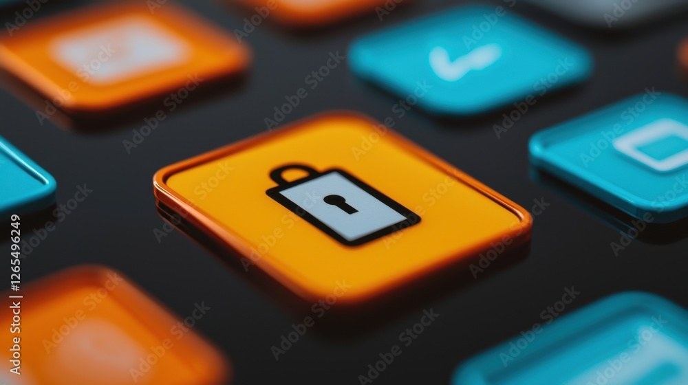 Poster backup day concept. secured padlock icon on keyboard symbolizing online privacy and data protection