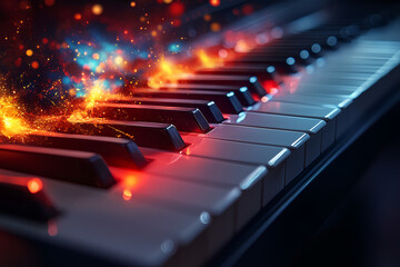 Obraz premium close up of piano keys