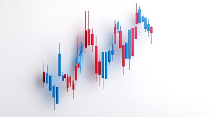 Dynamic 3D Render of Market Trend Candlestick Chart AI Generated