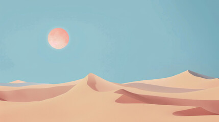 minimalist illustration of a desert