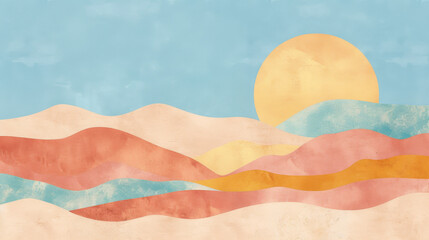 minimalist illustration of a desert