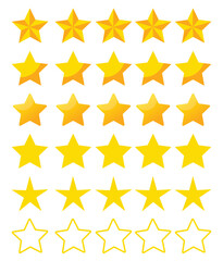 Five stars icon Vector. Five stars customer product rating review flat icon for apps and websites isolated on white background