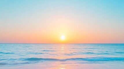 Obraz premium Serene Sunset Over Calm Ocean Waves