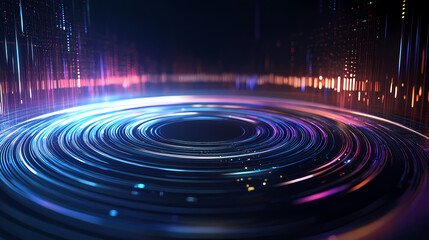 Fototapeta premium Blue Vortex with Red and Purple Rays