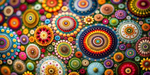 Abstract Floral Circles: Tilt-Shift Contemporary Art Print