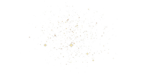 Golden stars glitter special light effect. PNG yellow Stardust sparkle light glitter backgrounds. Dust on transparent background. Christmas abstract pattern. Sparkling magic dust particles.