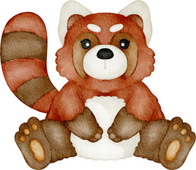 watercolor red panda © Je