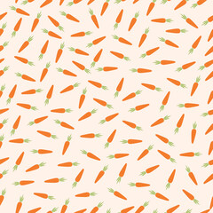 Seamless carrot pattern. Food background. Vector illustration cartoon flat style