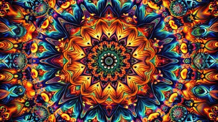 Abstract Kaleidoscope Animation: Vibrant Psychedelic Black History Month Background