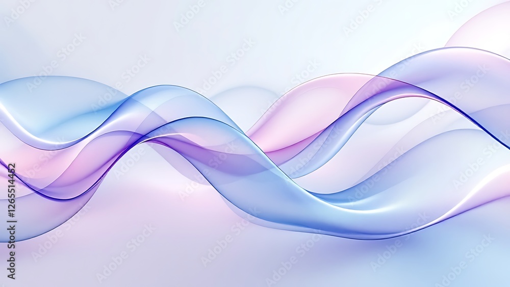 Poster 3d abstract liquid glass transparent clear ribbon chromatic fold wave line render. rainbow fluid flo