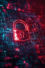 High tech background with theme of lock. Internet security.