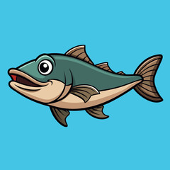 vector illustration of cartoon fish
