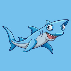 shark cartoon isolated on white