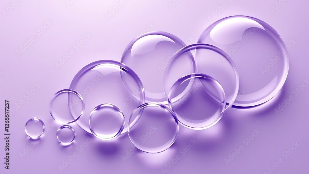 Poster glass circular disks with rainbow effect of light refraction from prism or crystal 3d render. clear 