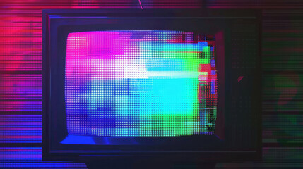 Obraz premium neon rainbow pixel texture