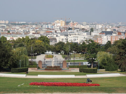 View of Les Lilas and Le Pr&eacute;-Saint-Gervais from the Park de la Butte du Chapeau Rouge