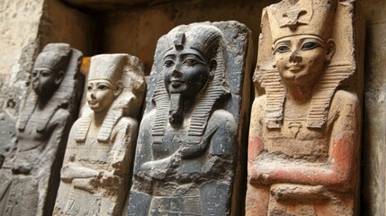 Fototapeta premium Ancient Egyptian Statues in a Museum Shop